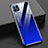 Coque Rebord Contour Silicone et Vitre Miroir Housse Etui Degrade Arc en Ciel M01 pour Oppo Reno4 SE 5G Bleu