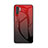 Coque Rebord Contour Silicone et Vitre Miroir Housse Etui Degrade Arc en Ciel M01 pour Samsung Galaxy Note 10 Plus 5G Rouge