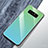 Coque Rebord Contour Silicone et Vitre Miroir Housse Etui Degrade Arc en Ciel M01 pour Samsung Galaxy Note 8 Cyan