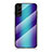 Coque Rebord Contour Silicone et Vitre Miroir Housse Etui Degrade Arc en Ciel M01 pour Samsung Galaxy S21 5G Bleu