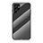 Coque Rebord Contour Silicone et Vitre Miroir Housse Etui Degrade Arc en Ciel M01 pour Samsung Galaxy S21 Ultra 5G Noir