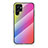 Coque Rebord Contour Silicone et Vitre Miroir Housse Etui Degrade Arc en Ciel M01 pour Samsung Galaxy S22 Ultra 5G Rose