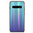 Coque Rebord Contour Silicone et Vitre Miroir Housse Etui Degrade Arc en Ciel M02 pour Samsung Galaxy S10 5G Bleu