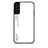 Coque Rebord Contour Silicone et Vitre Miroir Housse Etui Degrade Arc en Ciel M02 pour Samsung Galaxy S21 5G Blanc