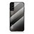 Coque Rebord Contour Silicone et Vitre Miroir Housse Etui Degrade Arc en Ciel M02 pour Samsung Galaxy S21 FE 5G Gris