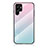 Coque Rebord Contour Silicone et Vitre Miroir Housse Etui Degrade Arc en Ciel M02 pour Samsung Galaxy S21 Ultra 5G Cyan