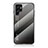 Coque Rebord Contour Silicone et Vitre Miroir Housse Etui Degrade Arc en Ciel M02 pour Samsung Galaxy S21 Ultra 5G Gris