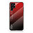 Coque Rebord Contour Silicone et Vitre Miroir Housse Etui Degrade Arc en Ciel M02 pour Samsung Galaxy S21 Ultra 5G Rouge