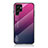 Coque Rebord Contour Silicone et Vitre Miroir Housse Etui Degrade Arc en Ciel M02 pour Samsung Galaxy S22 Ultra 5G Rose Rouge