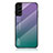 Coque Rebord Contour Silicone et Vitre Miroir Housse Etui Degrade Arc en Ciel M02 pour Samsung Galaxy S23 5G Violet