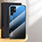 Coque Rebord Contour Silicone et Vitre Miroir Housse Etui Degrade Arc en Ciel M02 pour Samsung Galaxy S24 Ultra 5G Bleu