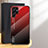 Coque Rebord Contour Silicone et Vitre Miroir Housse Etui Degrade Arc en Ciel M02 pour Samsung Galaxy S24 Ultra 5G Rouge