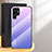 Coque Rebord Contour Silicone et Vitre Miroir Housse Etui Degrade Arc en Ciel M02 pour Samsung Galaxy S24 Ultra 5G Violet Clair