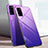 Coque Rebord Contour Silicone et Vitre Miroir Housse Etui Degrade Arc en Ciel pour Huawei Honor V30 5G Violet