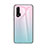 Coque Rebord Contour Silicone et Vitre Miroir Housse Etui Degrade Arc en Ciel pour Huawei Nova 6 5G Cyan