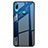 Coque Rebord Contour Silicone et Vitre Miroir Housse Etui Degrade Arc en Ciel pour Huawei P Smart Z Bleu