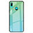 Coque Rebord Contour Silicone et Vitre Miroir Housse Etui Degrade Arc en Ciel pour Huawei P Smart Z Cyan