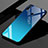 Coque Rebord Contour Silicone et Vitre Miroir Housse Etui Degrade Arc en Ciel pour Huawei P30 Lite XL Bleu