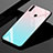 Coque Rebord Contour Silicone et Vitre Miroir Housse Etui Degrade Arc en Ciel pour Huawei P30 Lite XL Cyan