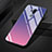 Coque Rebord Contour Silicone et Vitre Miroir Housse Etui Degrade Arc en Ciel pour LG G7 Violet