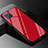 Coque Rebord Contour Silicone et Vitre Miroir Housse Etui Degrade Arc en Ciel pour Oppo A92s 5G Rouge