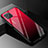 Coque Rebord Contour Silicone et Vitre Miroir Housse Etui Degrade Arc en Ciel pour Oppo A92s 5G Rouge et Noir