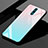 Coque Rebord Contour Silicone et Vitre Miroir Housse Etui Degrade Arc en Ciel pour Oppo K3 Cyan