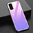 Coque Rebord Contour Silicone et Vitre Miroir Housse Etui Degrade Arc en Ciel pour Realme Q2 Pro 5G Violet Clair