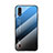 Coque Rebord Contour Silicone et Vitre Miroir Housse Etui Degrade Arc en Ciel pour Samsung Galaxy A01 SM-A015 Bleu