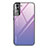 Coque Rebord Contour Silicone et Vitre Miroir Housse Etui Degrade Arc en Ciel pour Samsung Galaxy S21 FE 5G Violet Clair