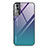 Coque Rebord Contour Silicone et Vitre Miroir Housse Etui Degrade Arc en Ciel pour Samsung Galaxy S21 Plus 5G Violet