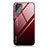 Coque Rebord Contour Silicone et Vitre Miroir Housse Etui Degrade Arc en Ciel pour Samsung Galaxy S21 Ultra 5G Rouge