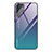 Coque Rebord Contour Silicone et Vitre Miroir Housse Etui Degrade Arc en Ciel pour Samsung Galaxy S21 Ultra 5G Violet