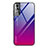 Coque Rebord Contour Silicone et Vitre Miroir Housse Etui Degrade Arc en Ciel pour Samsung Galaxy S22 5G Rose Rouge