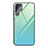Coque Rebord Contour Silicone et Vitre Miroir Housse Etui Degrade Arc en Ciel pour Samsung Galaxy S22 Ultra 5G Pastel Vert