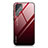 Coque Rebord Contour Silicone et Vitre Miroir Housse Etui Degrade Arc en Ciel pour Samsung Galaxy S22 Ultra 5G Rouge