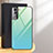 Coque Rebord Contour Silicone et Vitre Miroir Housse Etui Degrade Arc en Ciel pour Samsung Galaxy S24 5G Pastel Vert