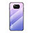 Coque Rebord Contour Silicone et Vitre Miroir Housse Etui Degrade Arc en Ciel pour Xiaomi Poco X3 Pro Violet Clair