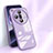 Coque Rebord Contour Silicone et Vitre Miroir Housse Etui pour Oppo Find X7 5G Violet Clair