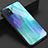 Coque Rebord Contour Silicone et Vitre Miroir Housse Etui pour Samsung Galaxy A51 4G Cyan