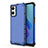 Coque Rebord Contour Silicone et Vitre Transparente Housse Etui 360 Degres AM1 pour Oppo A76 Bleu