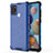 Coque Rebord Contour Silicone et Vitre Transparente Housse Etui 360 Degres AM1 pour Samsung Galaxy A21s Bleu