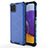 Coque Rebord Contour Silicone et Vitre Transparente Housse Etui 360 Degres AM1 pour Samsung Galaxy A22 5G Bleu
