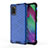 Coque Rebord Contour Silicone et Vitre Transparente Housse Etui 360 Degres AM1 pour Samsung Galaxy A41 Bleu