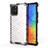 Coque Rebord Contour Silicone et Vitre Transparente Housse Etui 360 Degres AM1 pour Samsung Galaxy A91 Blanc