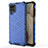 Coque Rebord Contour Silicone et Vitre Transparente Housse Etui 360 Degres AM1 pour Samsung Galaxy M12 Bleu