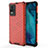 Coque Rebord Contour Silicone et Vitre Transparente Housse Etui 360 Degres AM3 pour Vivo V21e 4G Rouge