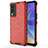 Coque Rebord Contour Silicone et Vitre Transparente Housse Etui 360 Degres AM3 pour Vivo V21e 5G Rouge