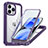 Coque Rebord Contour Silicone et Vitre Transparente Housse Etui 360 Degres avec Mag-Safe Magnetic Magnetique AC1 pour Apple iPhone 13 Pro Max Violet