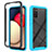Coque Rebord Contour Silicone et Vitre Transparente Housse Etui 360 Degres JX1 pour Samsung Galaxy A03s Bleu Ciel